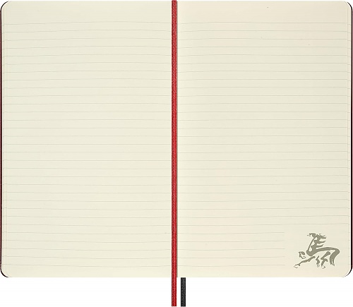 Notatnik Moleskine Rok Konia L duży (13x21 cm) w Linie Czerwony Twarda oprawa i 4 Ołówki Blackwing w Pudełku Prezentowym (Moleskine Year of the Horse Limited Edition Notebook Ruled Large Autumn Red Hard Cover 4 Blackwing Pencils BOX) - 8056999278533