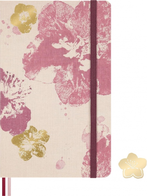 Notatnik Moleskine Sakura L duży (13x21 cm) w Linie Różowa z Złotymi Akcentami Twarda oprawa w Pudełku Prezentowym (Moleskine Sakura Limited Edition Notebook Ruled Large Pink With Gold Accents Hard Cover BOX) - 8056999278595
