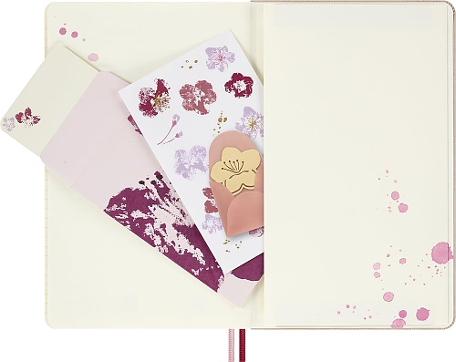 Notatnik Moleskine Sakura L duży (13x21 cm) w Linie Różowa z Złotymi Akcentami Twarda oprawa w Pudełku Prezentowym (Moleskine Sakura Limited Edition Notebook Ruled Large Pink With Gold Accents Hard Cover BOX) - 8056999278595