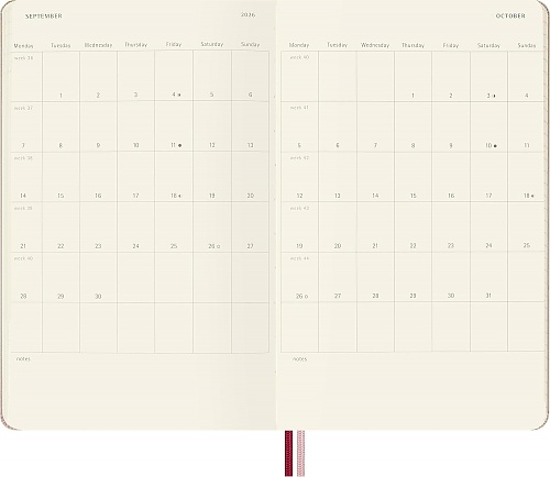 Kalendarz Moleskine 2026-2027 18-miesięczny Sakura z złotymi akcentami duży L (13x21 cm) Tygodniowy Twarda oprawa (Moleskine Limited Edition Sakura 18 Month 2026-2027 Weekly Planner Large Hard Cover) -  8056999278625
