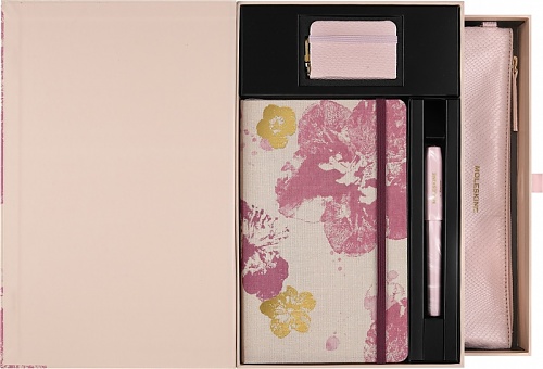 Moleskine Sakura Zestaw Premium 2x Notatniki L duży (13x21cm)+Długopis Kaweco+Mini Przypinka+Etui Różowy (Moleskine Limited Edition Sakura Premium Set,2x Notebooks+Kaweco Ballpen+Mini Charmbook+Pouch, Pink ) -  8056999278670