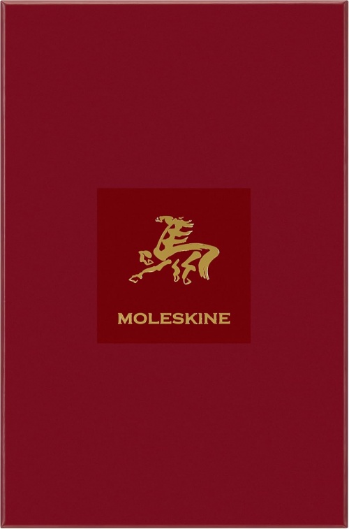 Notatnik Moleskine Rok Konia L duży (13x21 cm) W Linie Czerwony Miękka oprawa (Moleskine Year of the Horse Limited Edition Precious & Ethical Vegea Notebook in Gift box Soft Cover Large Ruled Autumn Red) - 8056999278939