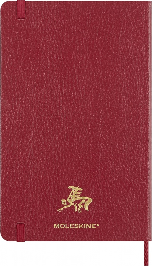 Notatnik Moleskine Rok Konia L duży (13x21 cm) W Linie Czerwony Miękka oprawa (Moleskine Year of the Horse Limited Edition Precious & Ethical Vegea Notebook in Gift box Soft Cover Large Ruled Autumn Red) - 8056999278939