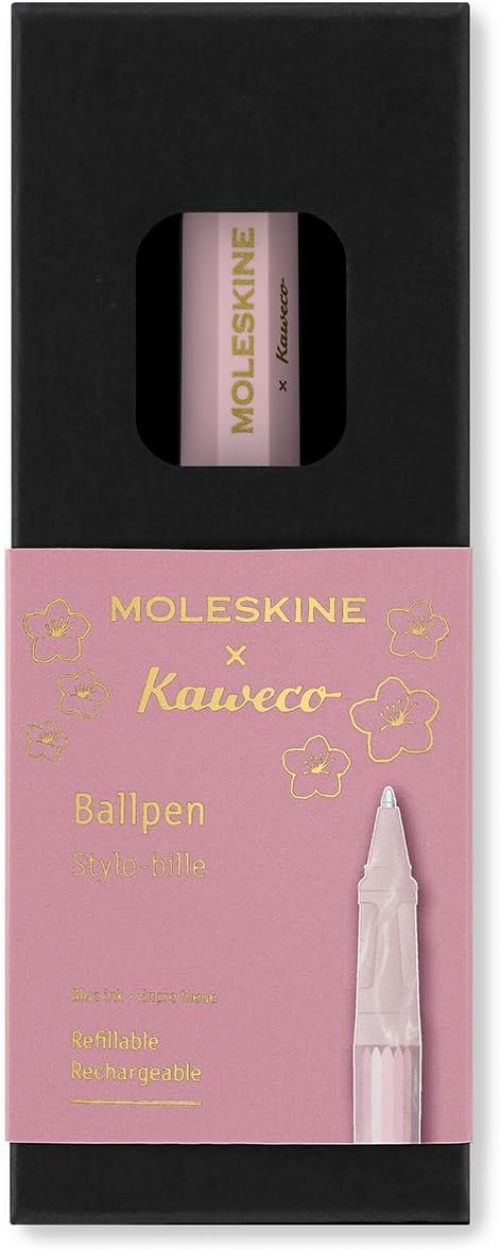 Długopis Sakura Moleskine x Kaweco Różowy z 1 mm niebieskim wkładem G2 (Ballpen Sakura Moleskine x Kaweco Pink 1 mm Blue Ink) - 8056999279073