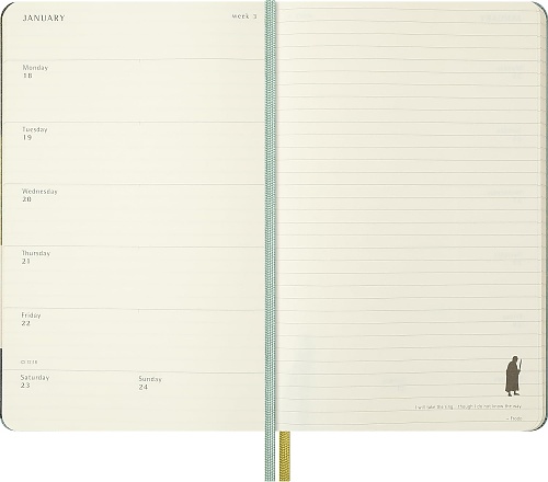 Kalendarz Moleskine 2026-2027 18-miesięczny Władca Pierścieni duży L (13x21 cm) Tygodniowy Twarda oprawa (Moleskine Limited Edition Lord Of The Rings 18 Month 2026-2027 Weekly Planner Large Hard Cover) -  8056999279110
