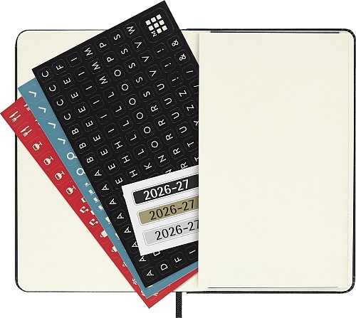Kalendarz Moleskine 2026-2027 18-miesięczny rozmiar P (kieszonkowy 9x14 cm) Horyzontalny Tygodniowy Czarny Twarda oprawa (Moleskine Weekly Horizontal Notebook Diary/Planner 2026/27 Pocket Black Hard Cover) - 8056999279936