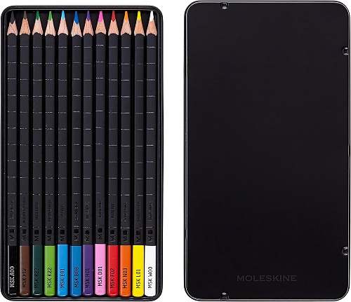 Kredki kolorowe Moleskine 12 sztuk w Metalowym pudełku (Moleskine Watercolour Pencils) - 8058341710463