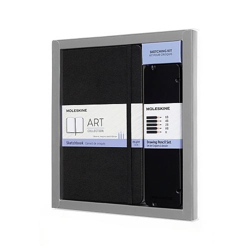 Zestaw Moleskine: Sketchbook L(13x21cm) + komplet ołówków (Moleskine Art Collection Sketching Kit)