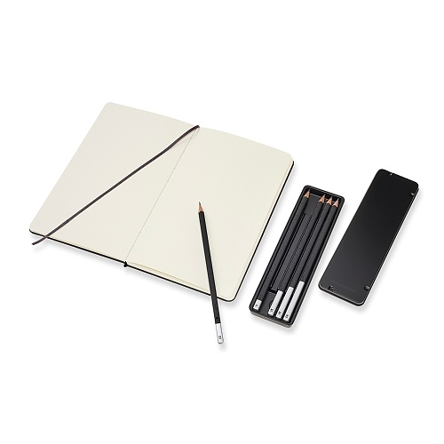 Zestaw Moleskine: Sketchbook L(13x21cm) + komplet ołówków (Moleskine Art Collection Sketching Kit)