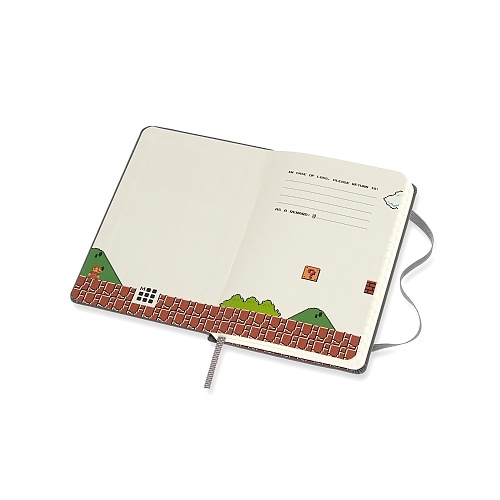 Notatnik Moleskine Super Mario rozmiar P (kieszonkowy 9x14cm) w Linię Szara Twarda oprawa (Moleskine Super Mario Limited Edition Notebook - Nes Cartridge)