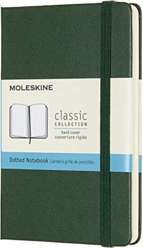 Notatnik Moleskine P kieszonkowy (9x14 cm) w Kropki Zielony Mirt Twarda oprawa (Moleskine Dotted Notebook Pocket Hard Myrtle Green) - 8058647629056