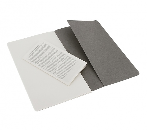 Zestaw 3 zeszytów Moleskine Cahier L duże (13x21 cm) Czyste Szare Miękka oprawa (Moleskine Cahiers Pebble Grey Set of 3 Plain Journals Soft Cover) - 9788866134251