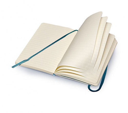Notatnik Moleskine P Kieszonkowy (9x14 cm) w Linie Niebieski Morski Miękka oprawa (Moleskine Ruled Notebook Pocket Soft Uderwater Blue) - 9788867323517