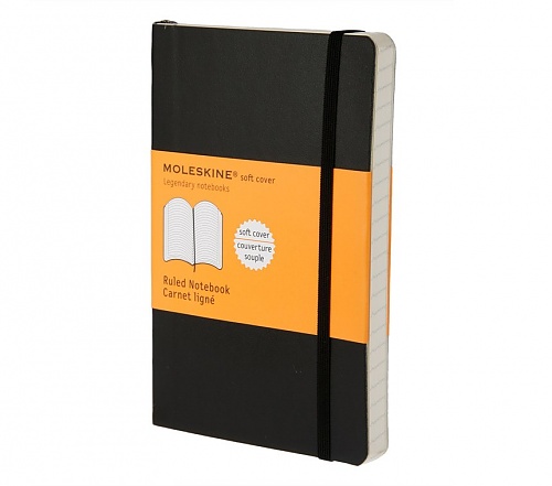 Notatnik Moleskine P kieszonkowy (9x14 cm) w Linie Czarny Miękka oprawa (Moleskine Ruled Notebook Pocket Soft Black) - 9788883707100