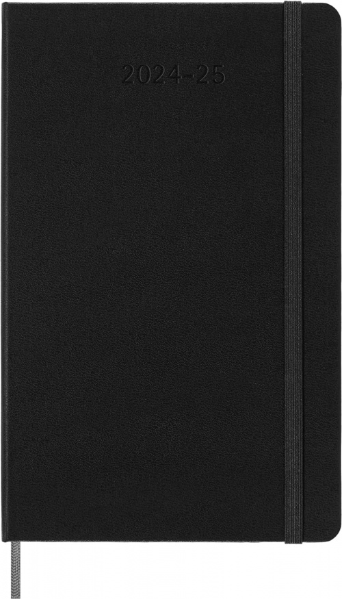 Kalendarz Moleskine 2024-2025 18-miesięczny rozmiar L (duży 13x21 cm) Dzienny Czarny Twarda oprawa (Moleskine Daily Notebook Diary/Planner 2024/25 Large Black Hard Cover) - 8056999270537