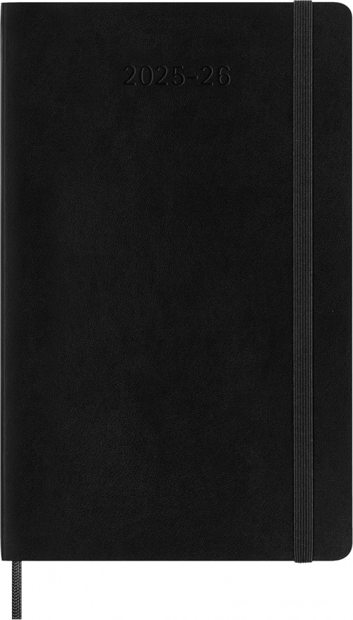 Kalendarz Moleskine 2025-2026 18-miesięczny rozmiar L (duży 13x21 cm) Dzienny Czarny Miękka oprawa (Moleskine Daily Notebook Diary/Planner 2025/26 Large Black Soft Cover) - 8056999275372