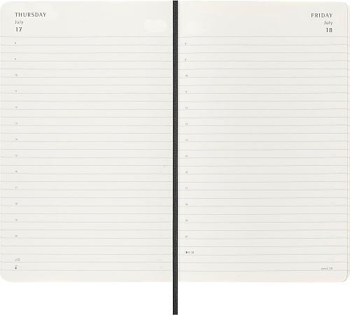Kalendarz Moleskine 2025-2026 18-miesięczny rozmiar L (duży 13x21 cm) Dzienny Czarny Miękka oprawa (Moleskine Daily Notebook Diary/Planner 2025/26 Large Black Soft Cover) - 8056999275372