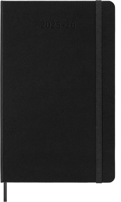 Kalendarz Moleskine 2025-2026 18-miesięczny rozmiar L (duży 13x21 cm) Dzienny Czarny Twarda oprawa (Moleskine Daily Notebook Diary/Planner 2025/26 Large Black Hard Cover) - 8056999275365