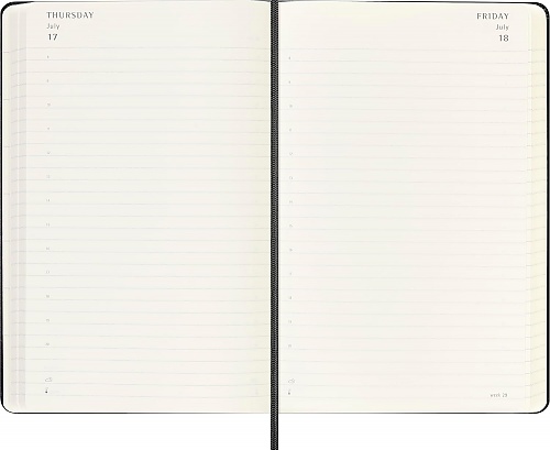 Kalendarz Moleskine 2025-2026 18-miesięczny rozmiar L (duży 13x21 cm) Dzienny Czarny Twarda oprawa (Moleskine Daily Notebook Diary/Planner 2025/26 Large Black Hard Cover) - 8056999275365