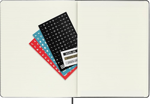 Kalendarz Moleskine 2025-2026 18-miesięczny rozmiar XL (duży 19x25 cm) Tygodniowy Czarny Twarda oprawa (Moleskine Weekly Notebook Diary/Planner 2025/26 Extra Large Hard Black Cover) - 8056999275488