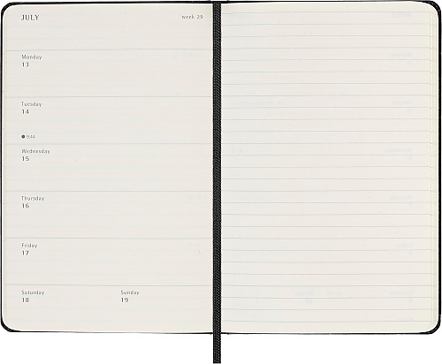 Kalendarz Moleskine 2025-2026 18-miesięczny rozmiar P (kieszonkowy 9x14 cm) Tygodniowy Czarny Twarda oprawa (Moleskine Weekly Notebook Planner 2025/26 Pocket Hard Black Cover) - 8056999275440