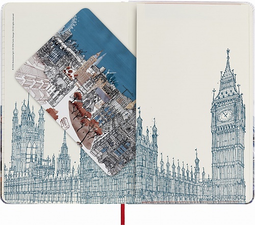 Notatnik Moleskine Jestem Londyn L duży (13x21 cm) w Linie Twarda Biała Płócienna okładka (Moleskine Limited Edition I Am London Large Ruled White Hard Cover) - 8058341710265