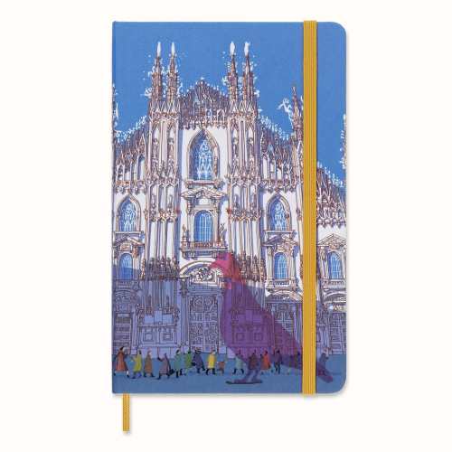 Notatnik Moleskine Jestem Mediolan L duży (13x21 cm) w Linie Twarda Biała Płócienna okładka (Moleskine Limited Edition I Am Milan Large Ruled White Hard Cover) - 8055002852845