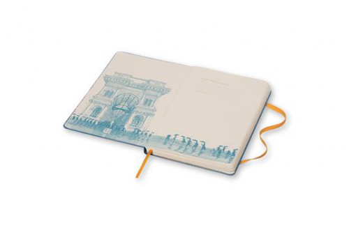 Notatnik Moleskine Jestem Mediolan L duży (13x21 cm) w Linie Twarda Biała Płócienna okładka (Moleskine Limited Edition I Am Milan Large Ruled White Hard Cover) - 8055002852845