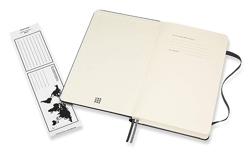 Notatnik Moleskine L duży (13x21cm) Gruby (400 stron) w Linię Czarny Twarda oprawa (Moleskine Expanded Ruled Notebook 400 Pages Large Black Hard Cover) - 8058647628004