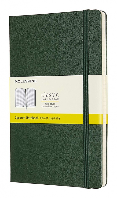 Notatnik Moleskine L duży (13x21cm) w Kratkę Zielony Mirt Twarda oprawa (Moleskine Squared Notebook Large Hard Myrtle Green) - 8058647629087