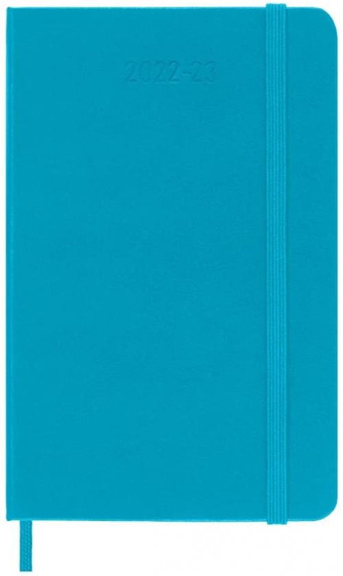 Kalendarz Moleskine 2022-2023 18-miesięczny rozmiar P (kieszonkowy 9x14 cm) Tygodniowy Błękitny / Niebieski Manganowy Twarda oprawa (Moleskine Weekly Notebook Planner 2020/21 Pocket Manganese Blue Hard Cover) - 8056598852776