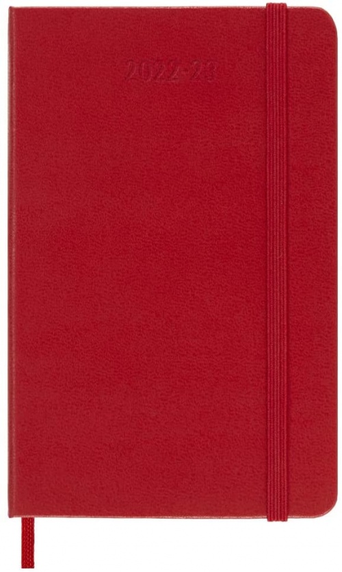 Kalendarz Moleskine 2022-2023 18-miesięczny rozmiar P (kieszonkowy 9x14 cm) Tygodniowy Czerwony/ Szkarłatny Twarda oprawa (Moleskine Weekly Notebook Planner 2022/23 Pocket Scarled Red Hard Cover) - 8056598851205
