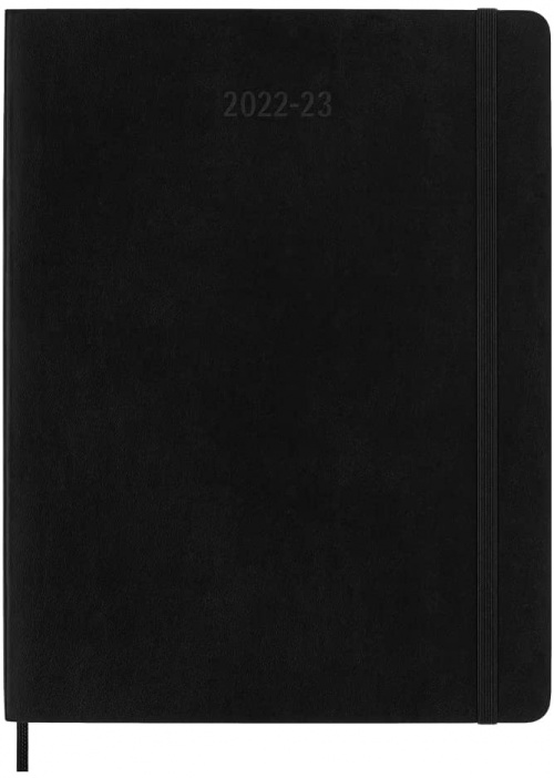 Kalendarz Moleskine 2022-2023 18-miesięczny rozmiar XL (bardzo duży 19x25 cm) Tygodniowy Czarny Miękka oprawa (Moleskine Weekly Notebook Diary/Planner 2022/23 Extra Large Soft Black Cover) - 8056598851113
