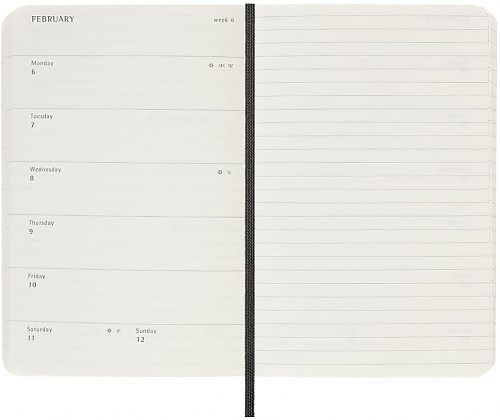 Kalendarz Moleskine 2022-2023 18-miesięczny rozmiar P (kieszonkowy 9x14 cm) Tygodniowy Czarny Miękka oprawa (Moleskine Weekly Notebook Planner 2022/23 P Pocket Black Soft Cover) - 8056598851090