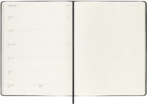 Kalendarz Moleskine 2022-2023 18-miesięczny rozmiar XL (bardzo duży 19x25 cm) Tygodniowy Czarny Twarda oprawa (Moleskine Weekly Notebook Diary/Planner 2022/2023 Extra Large Hard Black Cover) - 8056598851083