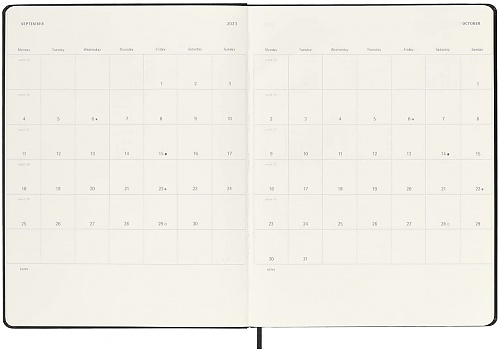 Kalendarz Moleskine 2022-2023 18-miesięczny rozmiar XL (bardzo duży 19x25 cm) Tygodniowy Czarny Twarda oprawa (Moleskine Weekly Notebook Diary/Planner 2022/2023 Extra Large Hard Black Cover) - 8056598851083