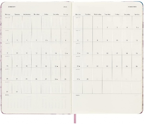 Kalendarz Moleskine 2022-2023 18-miesięczny Sakura Jogging duży L (13x21 cm) Tygodniowy Różowy / Wiśniowy Twarda oprawa (Moleskine Limited Edition Sakura Joggers 18 Month 2022-2023 Weekly Planner Large Hard Cover) - 98056598851465
