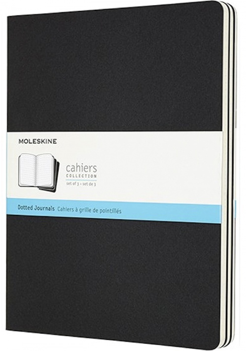 Zestaw 3 zeszytów Moleskine Cahier XXL (21.6x27.9cm) w kropki czane miękka oprawa (Moleskine Cahiers Set of 3 Dotted Journals) - 8058341719237