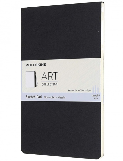 Szkicownik Moleskine Art Sketch Pad Album duży L (13x21 cm) Otwierany do Góry Czarny Miękka oprawa (Moleskine Art Sketch Pad Large Black Soft Cover) - 8058647626826