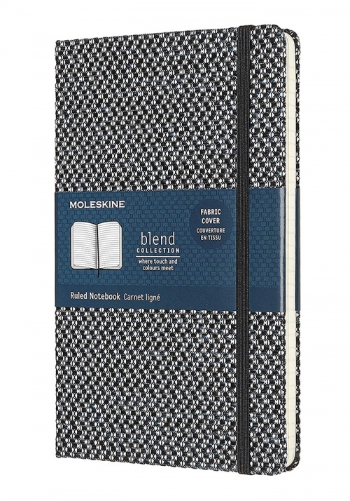 Notatnik Tekstylny Moleskine Blend L (duży 13x21 cm) w Linie Czarny Twarda oprawa (Moleskine Blend Collecton Ruled Notebook Large Black Hard Cover) - 8058647628196