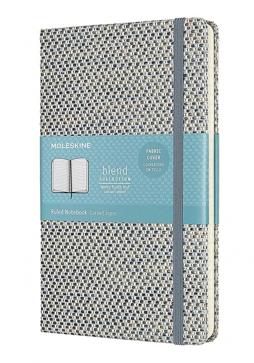 Notatnik Tekstylny Moleskine Blend L (duży 13x21 cm) w Linie Niebieski Twarda oprawa (Moleskine Blend Collection Ruled Notebook Large Blue Hard Cover) - 8053853600110