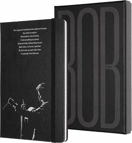 Notatnik Moleskine Bob Dylan L (duży 13x21) Kolekcjonerski Pudełko w Linie Czarny Twarda oprawa (Moleskine Bob Dylan Limited Edition Collector\'s Box Notebook Ruled Large Black Hard Cover)