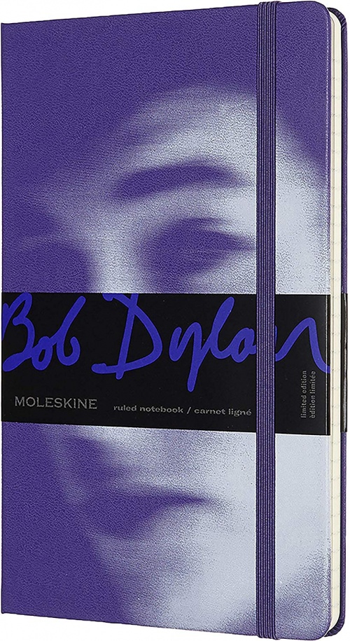 Notatnik Moleskine Bob Dylan L (duży 13x21) w Linie Fioletowy Twarda oprawa (Moleskine Bob Dylan Limited Edition Notebook Ruled Large Blue Hard Cover)