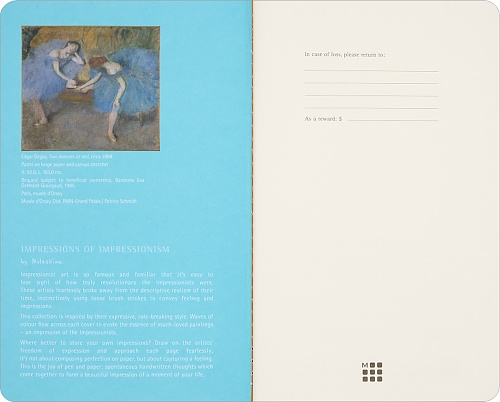 Moleskine Impresjoniści Muzem D\'Orsay Zestaw 2 Zeszytów Cachier L dużych (13x21 cm) Czystych Miękka Okładka (Moleskine Limited Edition Impressions of Impressionism Musee D\'Orsay Set of 2 Cahier Journal Plain Black and Gray Soft Cover) - 8056999275778