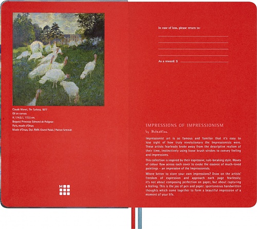Notatnik Moleskine Impresjoniści Muzem D\'Orsay L duży (13x21 cm) Czysty Twarda oprawa Kredki w Prezentowym Pudełku (Moleskine Impressions of Impressionism Musee D\'Orsay Notebook Plain Large Hard Cover 6 Watercolour Pencils BOX