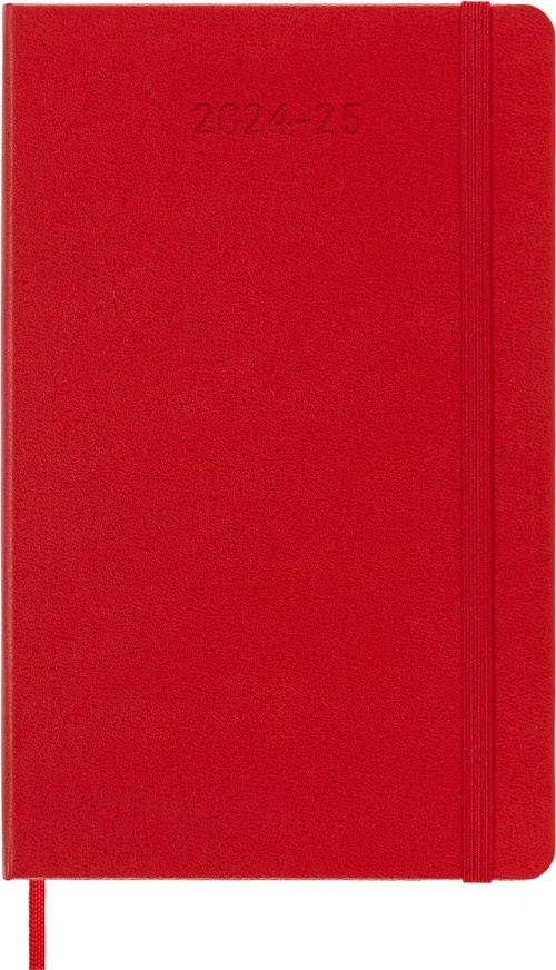 Kalendarz Moleskine 2024-2025 18-miesięczny rozmiar L (duży 13x21 cm) Tygodniowy Czerwony/ Szkarłatny Twarda oprawa (Moleskine Weekly Notebook Planner 24/25 Large Hard Scarlet Red Cover) - 8056999270575