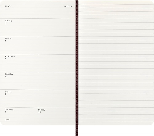Kalendarz Moleskine 2026 12M rozmiar L (duży 13x21 cm) Tygodniowy sztuczna Skóra Węża Bordeaux Miękka Wegańska Oprawa w Pudełku (Moleskine 2026 Precious and Ethical Weekly Diary/Planner Box 12M Bordeaux Soft Cover) - 8056999276638