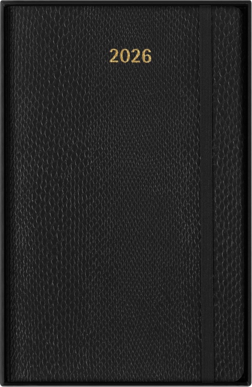Kalendarz Moleskine 2026 12M rozmiar L (duży 13x21 cm) Tygodniowy sztuczna Skóra Węża Czarny Miękka Wegańska Oprawa w Pudełku (Moleskine 2026 Precious and Ethical Weekly Diary/Planner Box 12M Boa Black Soft Cover) - 8056999276287