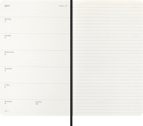 Kalendarz Moleskine 2026 12M rozmiar L (duży 13x21 cm) Tygodniowy sztuczna Skóra Węża Czarny Miękka Wegańska Oprawa w Pudełku (Moleskine 2026 Precious and Ethical Weekly Diary/Planner Box 12M Boa Black Soft Cover) - 8056999276287