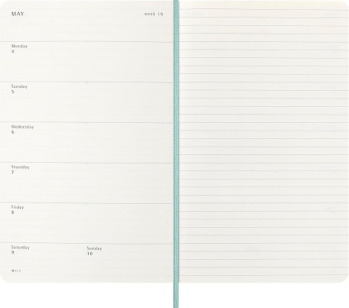 Kalendarz Moleskine 2026 12M rozmiar L (duży 13x21 cm) Tygodniowy sztuczna Skóra Węża Jasnozielona Miękka Wegańska Oprawa w Pudełku (Moleskine 2026 Precious and Ethical Weekly Diary/Planner Box 12M Sage Green Soft Cover) - 8056999276621